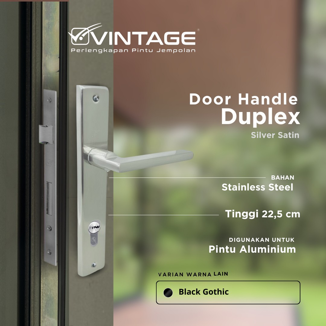 HANDLE PINTU ALUMINIUM VINTAGE DUPLEX