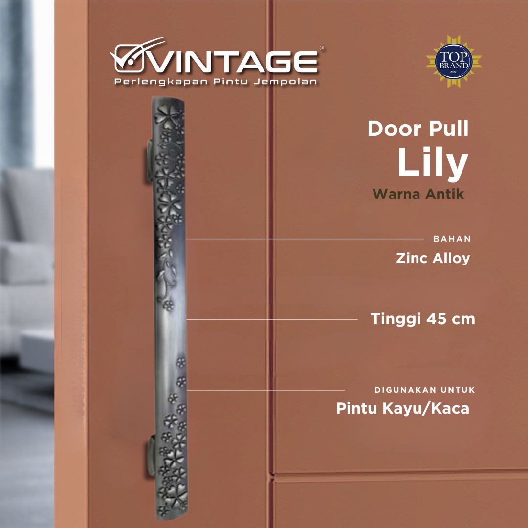 HANDLE PINTU DORONG VINTAGE LILY