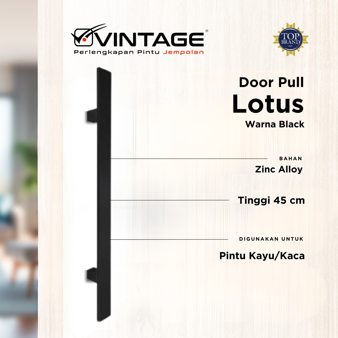 HANDLE PINTU DORONG VINTAGE LOTUS