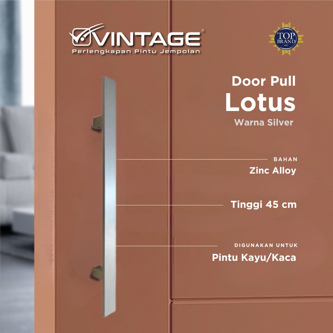 HANDLE PINTU DORONG VINTAGE LOTUS