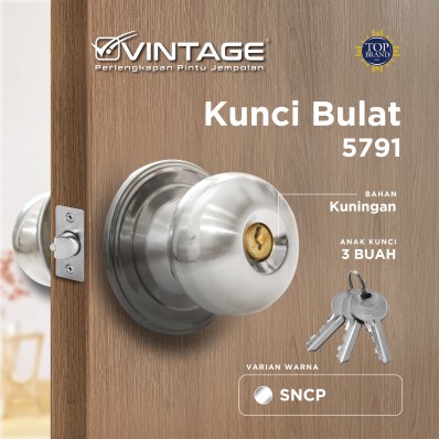 GAGANG PINTU BULAT STAINLESS STEEL VINTAGE 5791